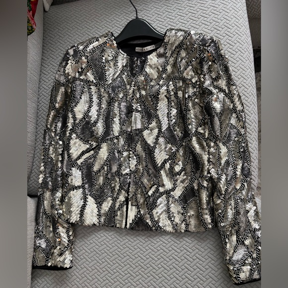 Alice + Olivia Jackets & Blazers - Alice+Olivia Kidman embellished-beaded crew neck jacket. NWT, size M.